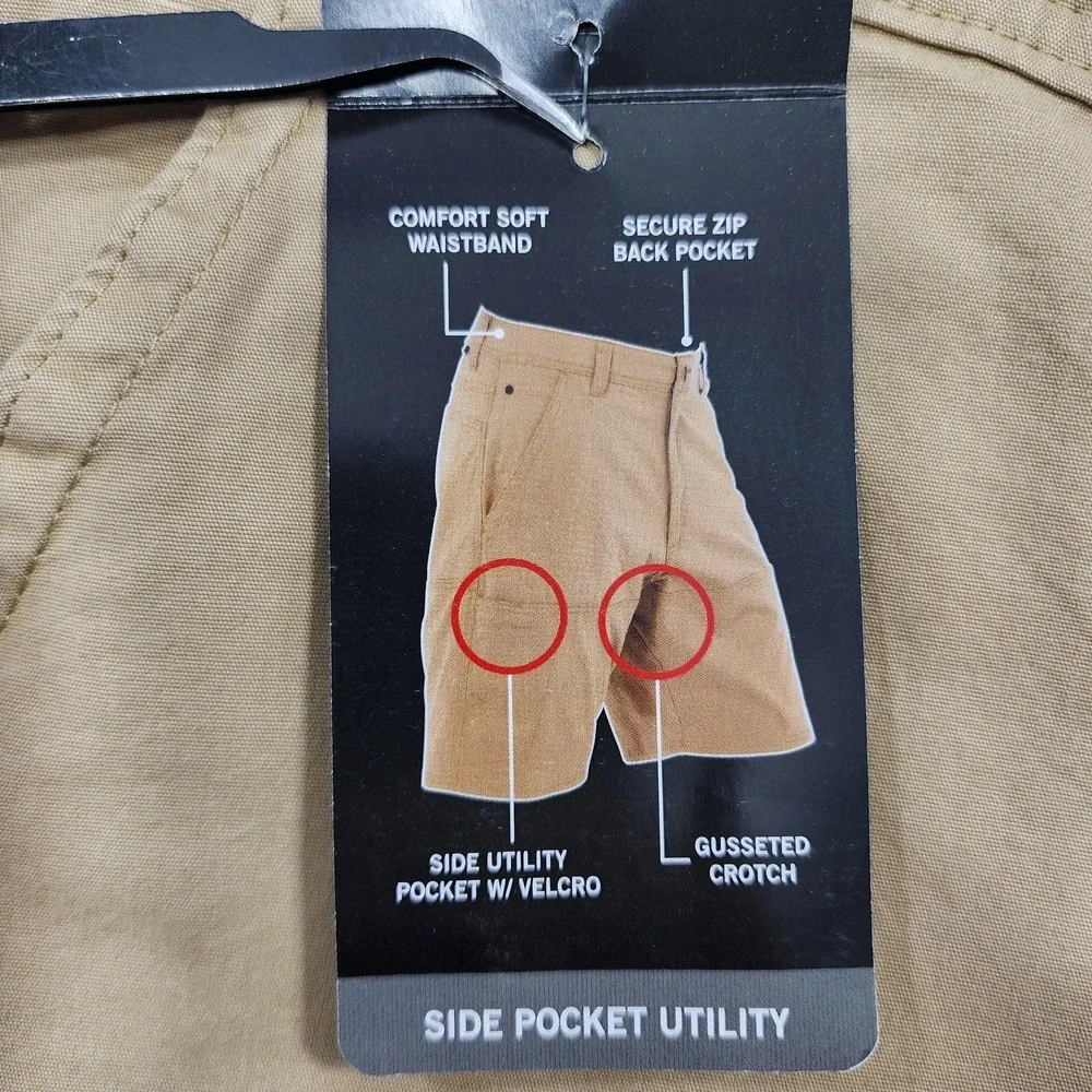 NEW Wrangler Shorts Mens 36 Beige ATG All Terrain Gear Utility Cargo 9
